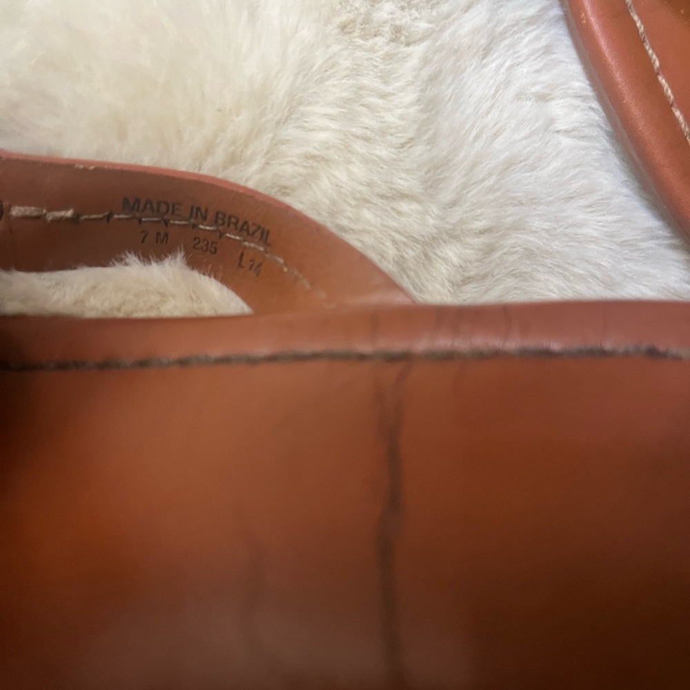 Women's Brown Leather Thong Sandals - Classic Summer Slide - Picture 9 of 9